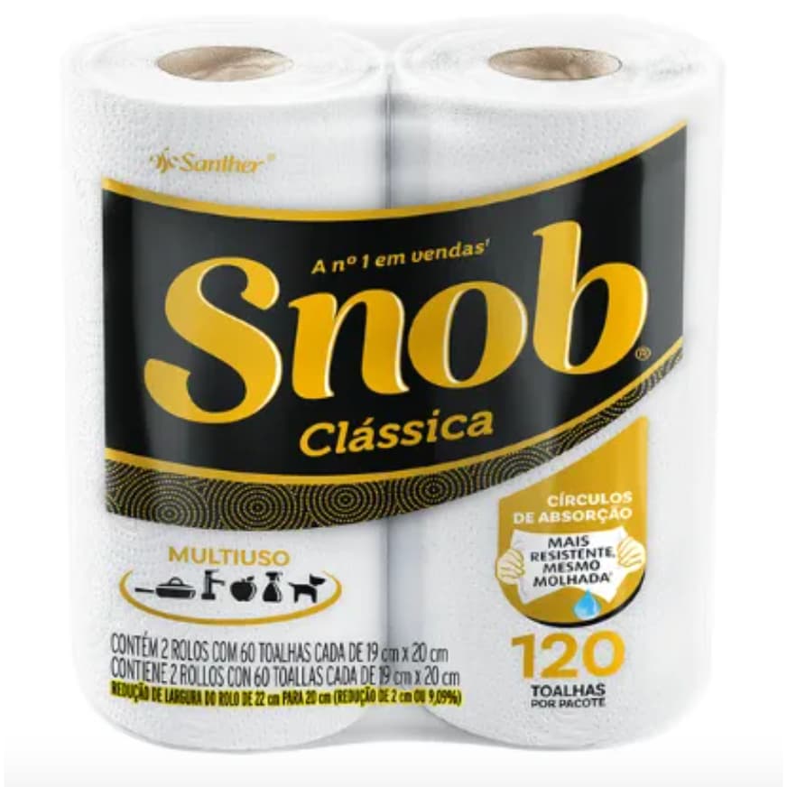 PAPEL TOALHA SNOB - PACOTE COM 2 ROLOS