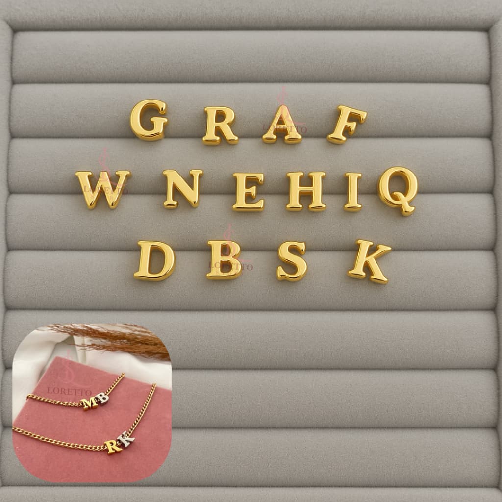 Pingente Letra Inicial Minimalista e Delicada com Banho a Ouro 18k ou Prateado PE20