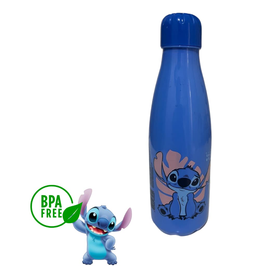 Garrafa de Água Squeeze Stitch Azul 600ml – Disney Paris PET Livre de BPA, Estilo e Praticidade
