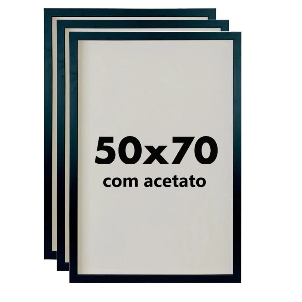 Kit 3 Quadros Moldura 50x70 cm - POSTER -  Acetato