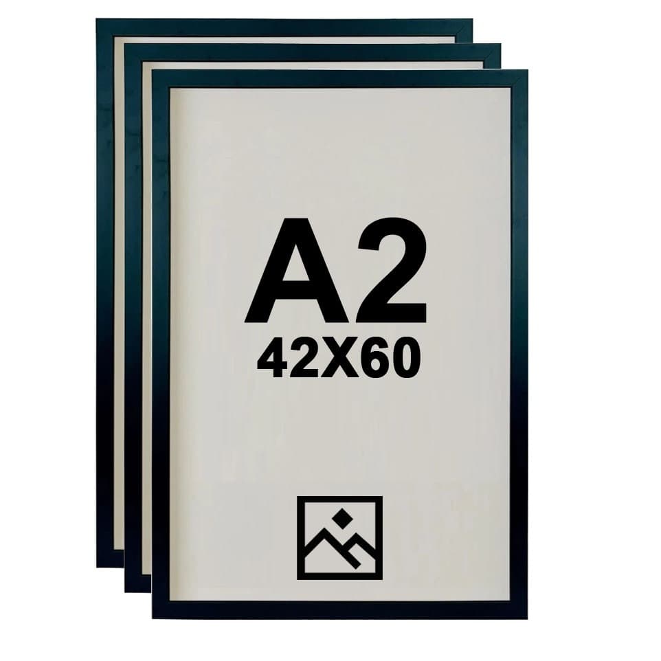 Kit 3 Quadros Moldura A2 42x60 cm - POSTER - Acetato