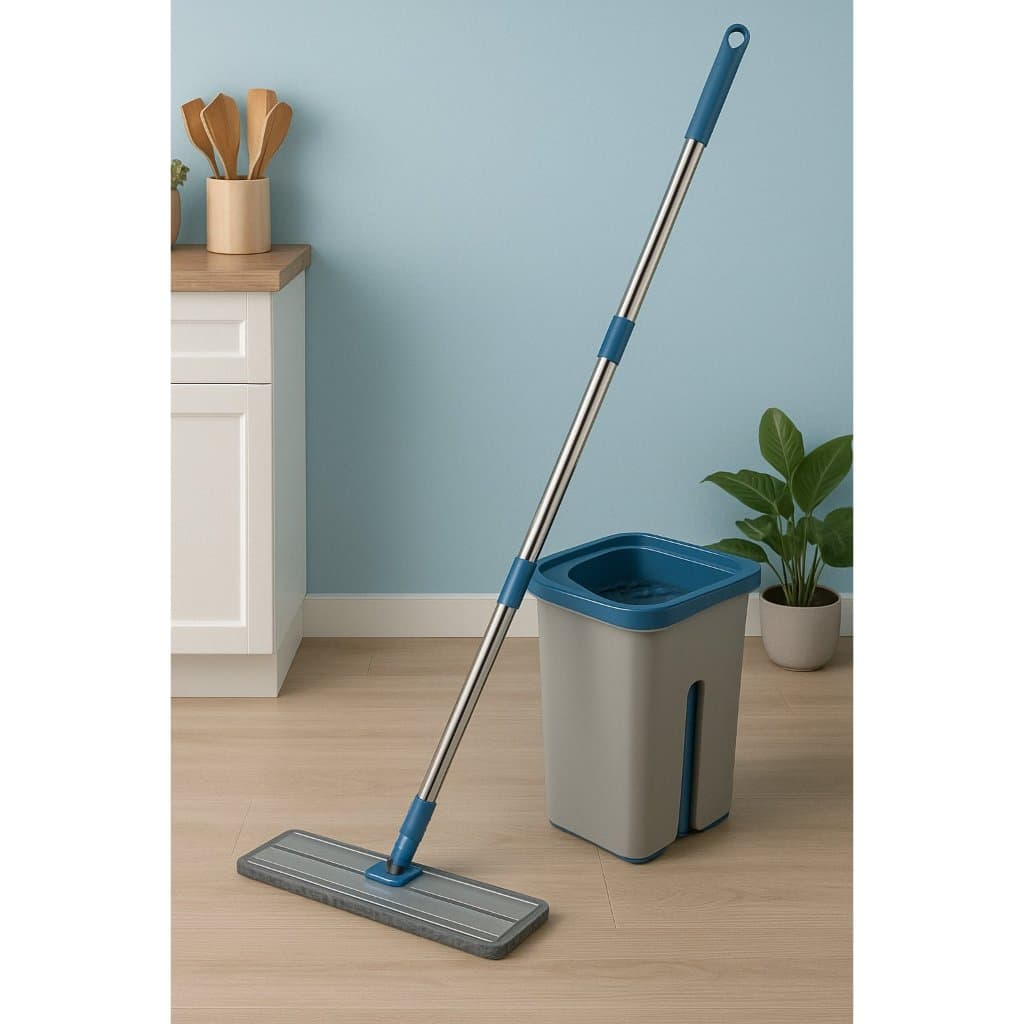 Rodo Flat Mop Limpeza com Balde 5L, 2 Refis Microfibra, Cabeça 360º – Envio Rápido - Sortido