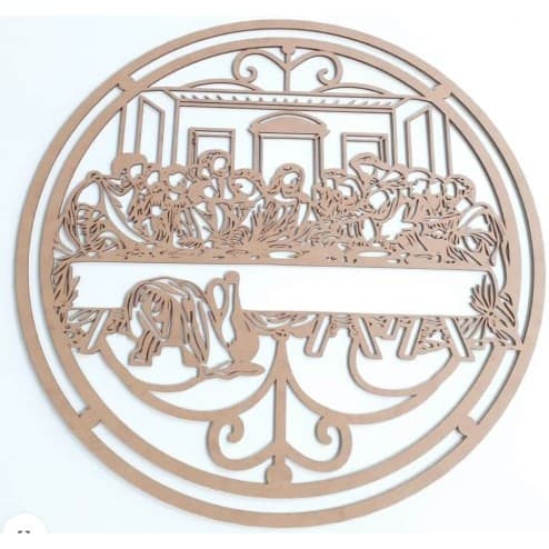 Mandala MDF cru 30CM e 60CM - 3mm de espessura - SANTA CEIA E SAGRADA FAMILIA