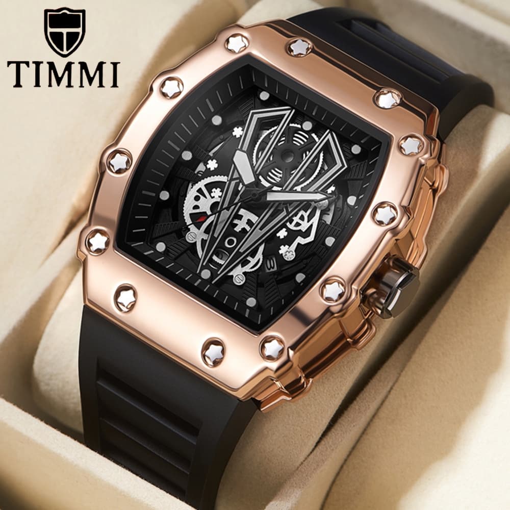 Timmi Relógio Masculino Marca Original Cronógrafo Multifuncional De Alta Qualidade Cinta De Silicone Moda Casual
