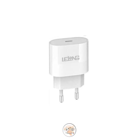 Kit Carregador Rápido Lelong LE-294CC – 20W USB-C, Turbo Power Delivery, Cabo Tipo-C 1,5m, Compatível com Android e iOS