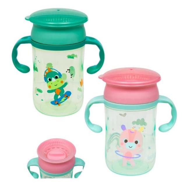 Copo de Treinamento 360 para Bebe Buba Zoo | Antivazamento, 300ml, Alça Removível Copinho