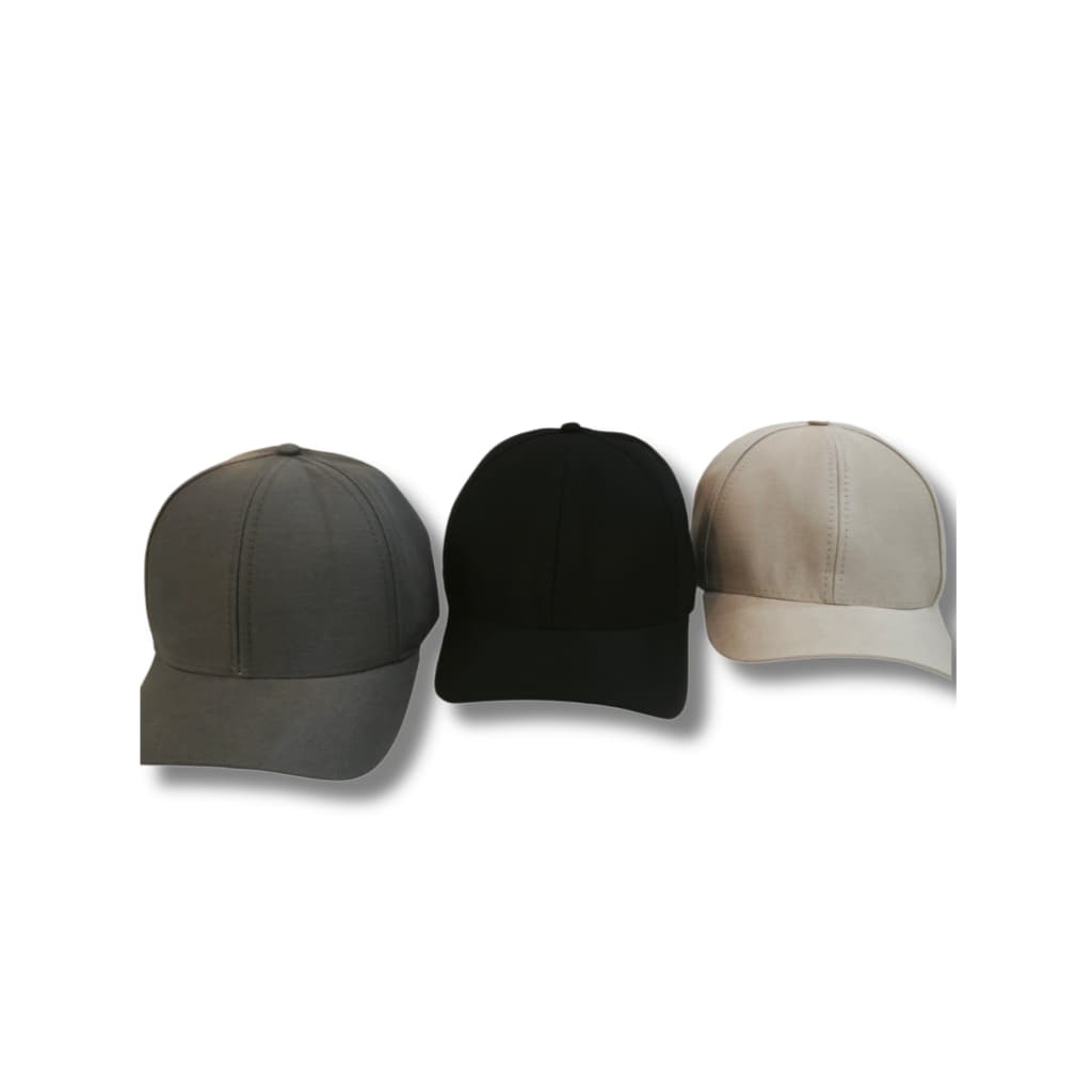 Kit 3 Bonés Liso Básico Preto Bege e Cinza Adulto Masculino e Feminino Super Leve Aba Curva Algodão