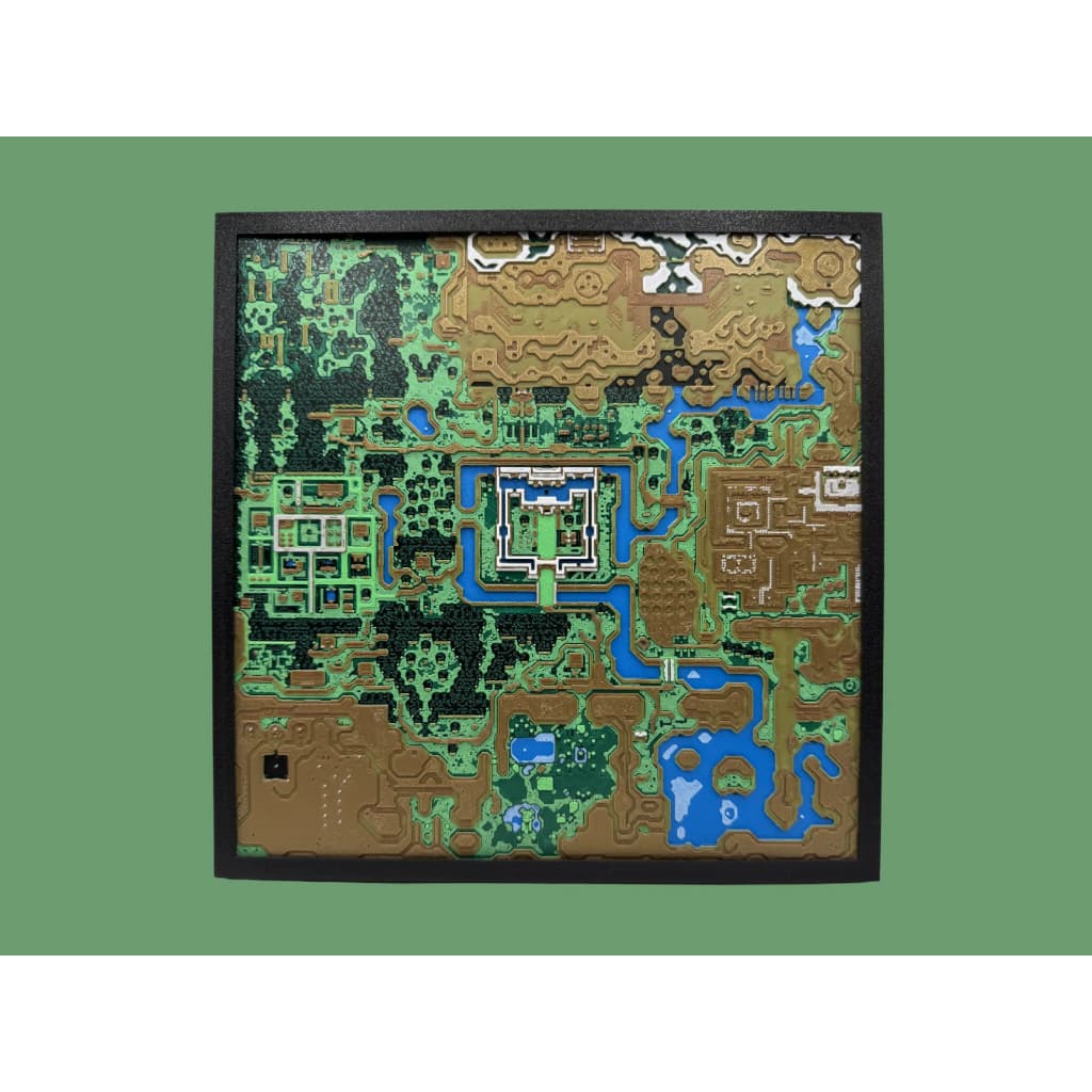 Mapa Zelda A Link to the Past Diorama Quadro 3D