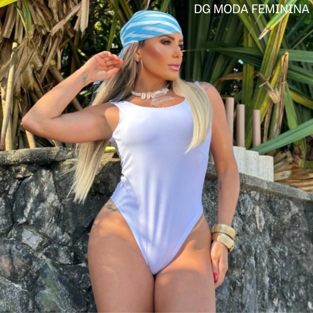 Body feminino maiô suplex costa nua com elástico cavado alça larga preto branco