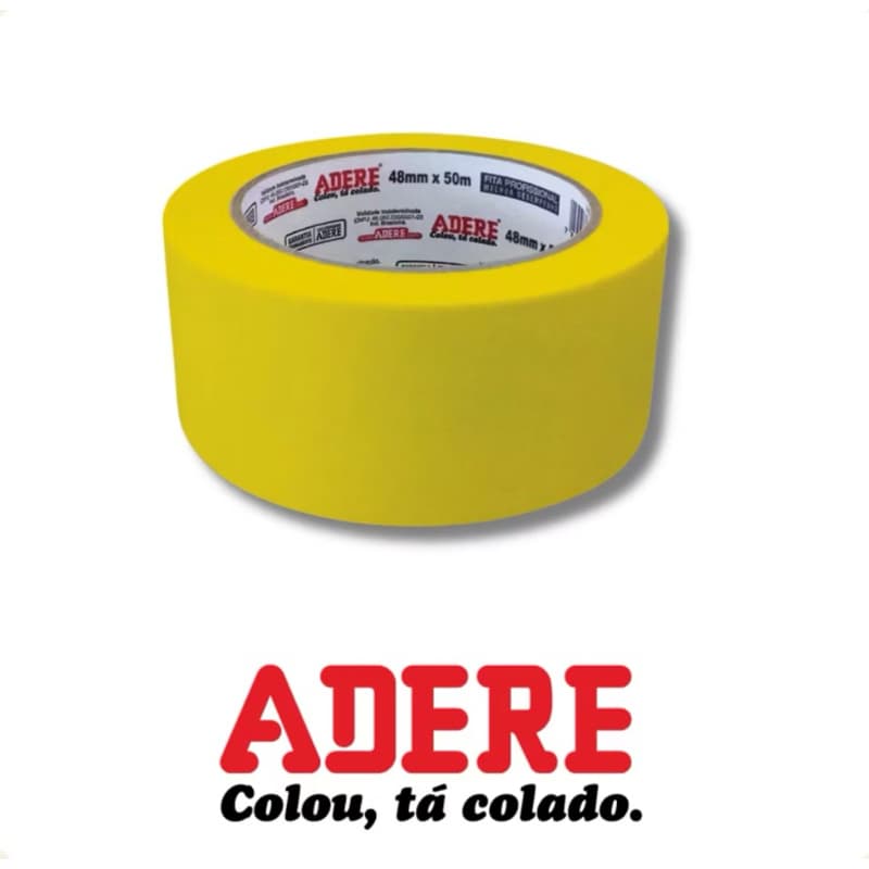 Fita Crepe Amarela Automotiva Adere 48x40