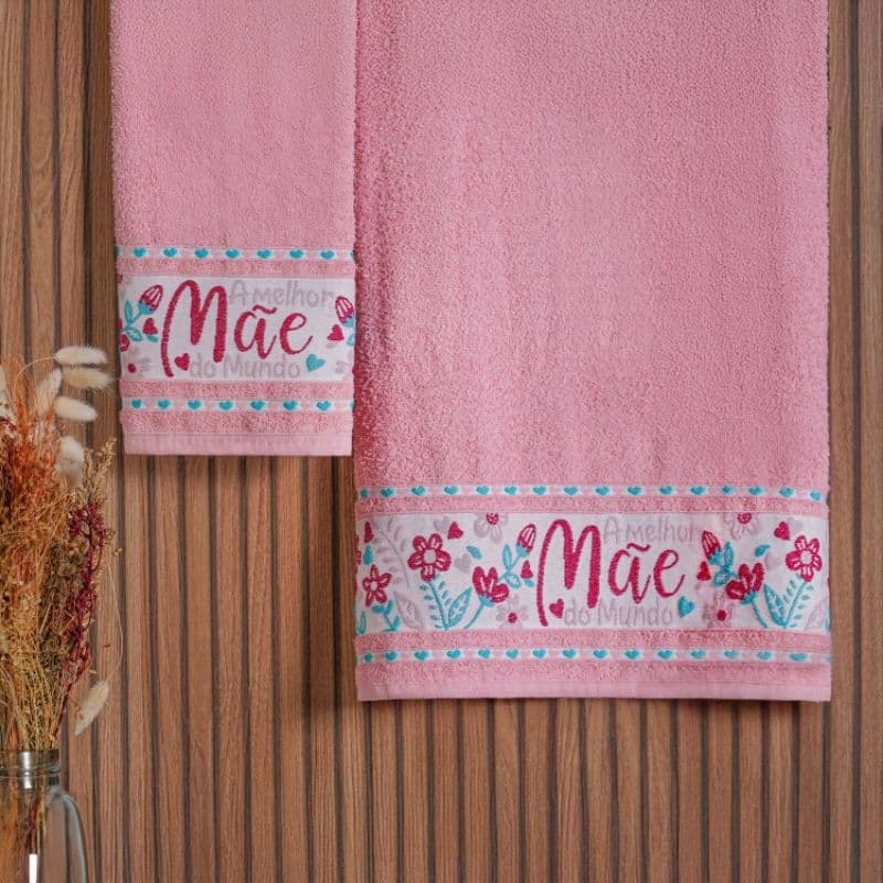 JOGO DE TOALHAS 2 PEÇAS DIA DAS MÃES