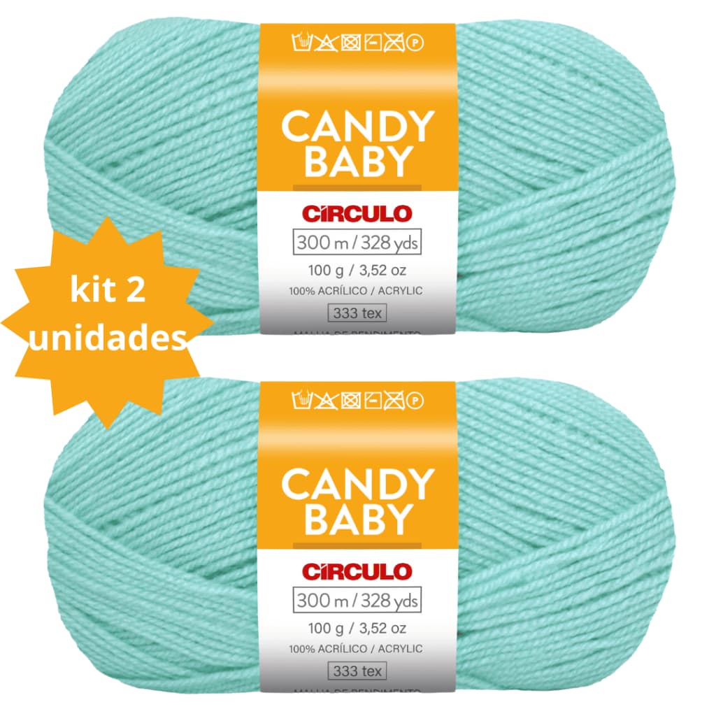 Kit 2 unidades Fio Candy Baby Circulo 100g 300mts 100% Acrílico Tex 333