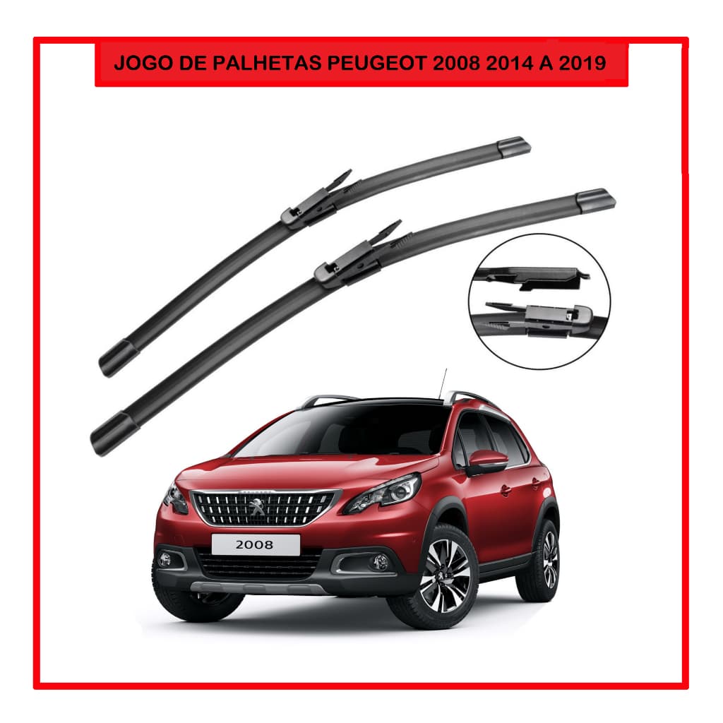 Par Palhetas Peugeot 2008 2014 a 2019 Limpador De Parabrisa Silicone