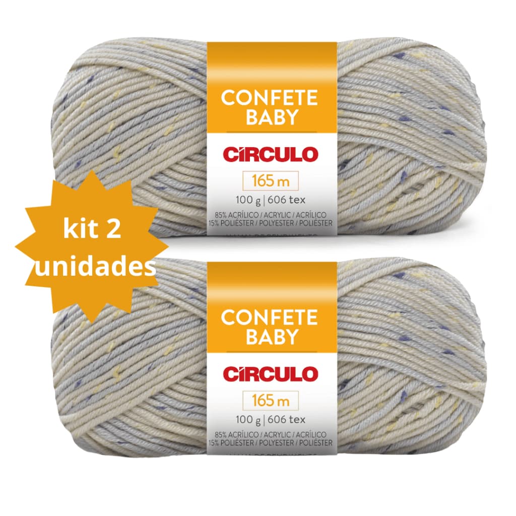 Kit 2 unidades Fio Confete Baby Circulo 100g