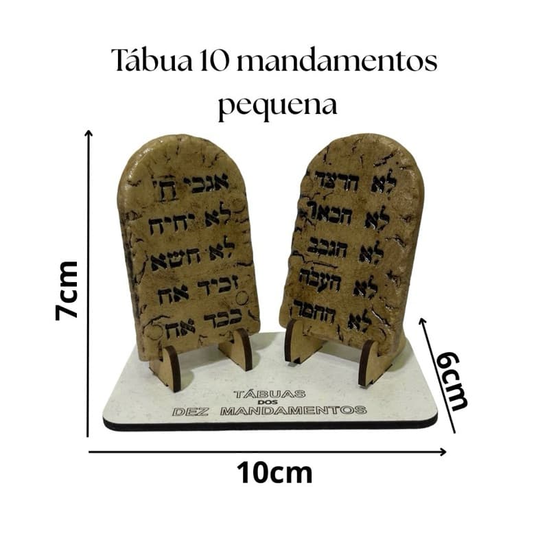 Tábua/pedra 10 mandamentos plástico pequena- 1unidade