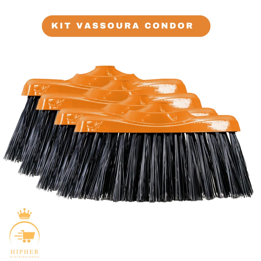 leve 4 Vassoura limpeza area externa interna Condor Multiuso Cerdas Resistentes Limpeza Geral casa