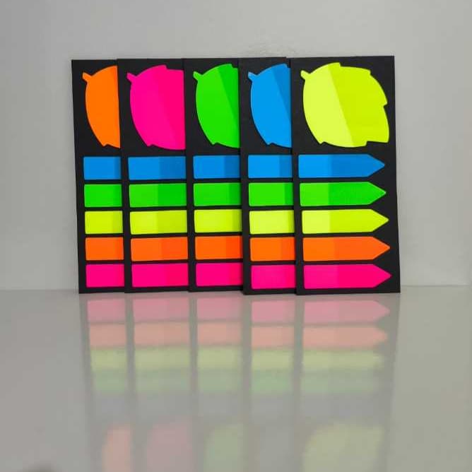KIT POST IT FOLHA MARCADORES NEON