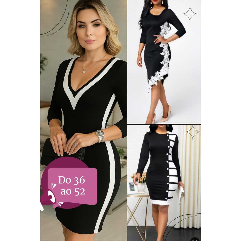 Vestido Feminino Plus Size Manga Longa ou 3/4 Moda Evangélica Elegante Renda Luxo Disfarça Celulite