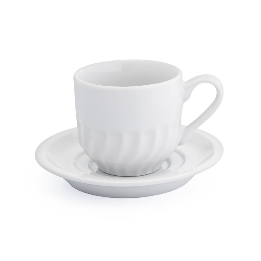 4 Xicaras para Cafe com Pires 250ml Porcelana - Jogo de Xícara Café e Chá Chicaras Xícaras