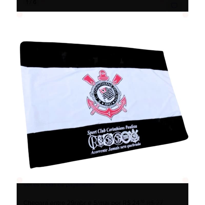 Bandeira Corinthians Grande Dry Fit Timão 100x150cm Bandeirão Decoração Envio Imediato