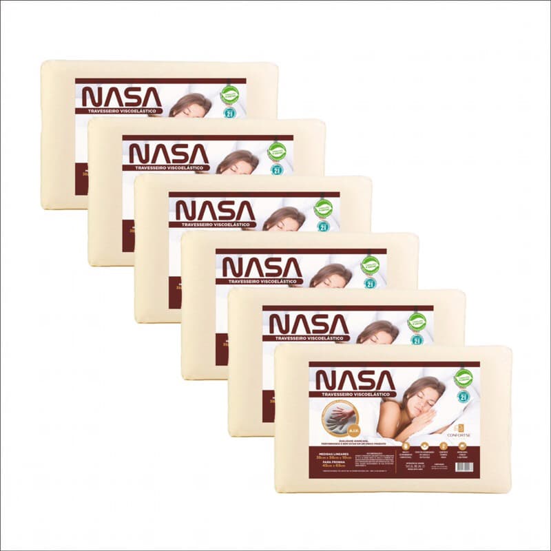 Kit com 6 Travesseiros Confortse Nasa 13cm de altura - conforto para sua casa