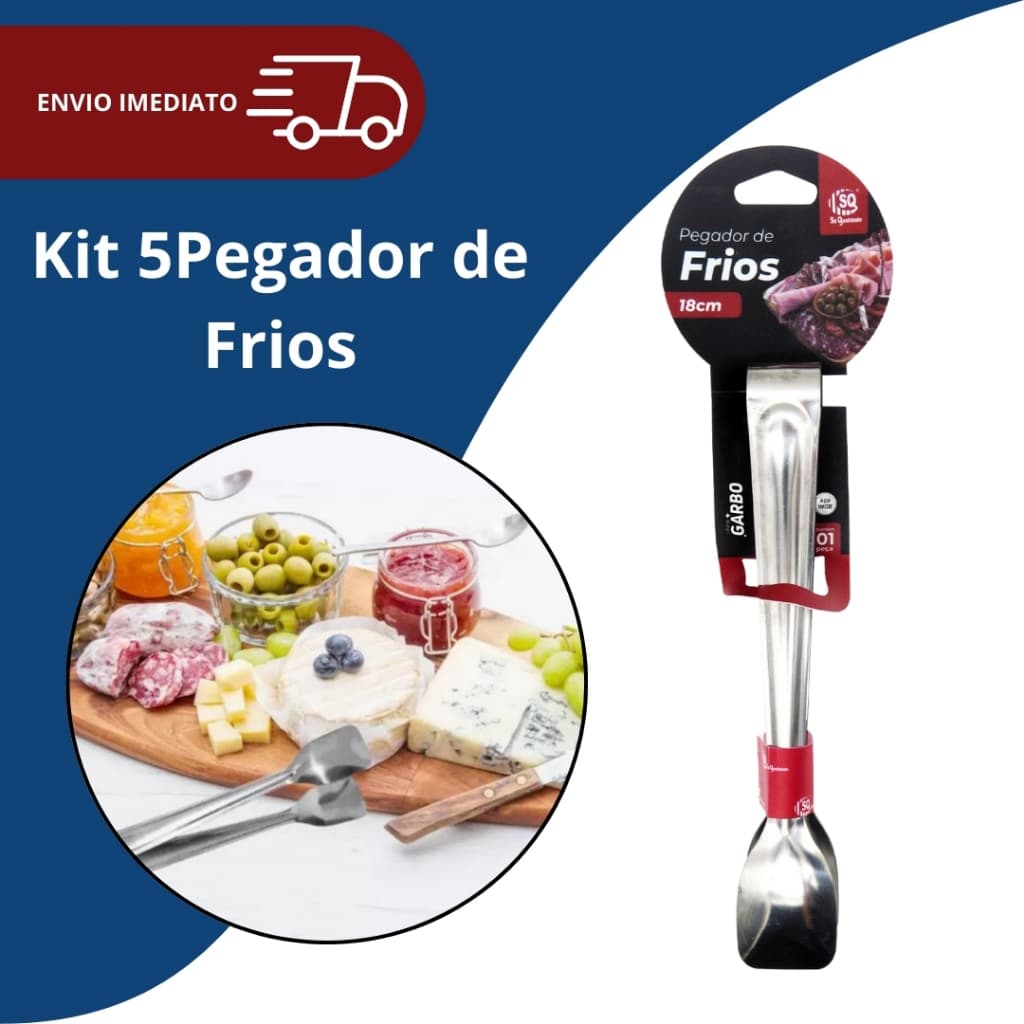 Kit 5 Pegadores de Frios Linha Garbo 18cm em aço inox