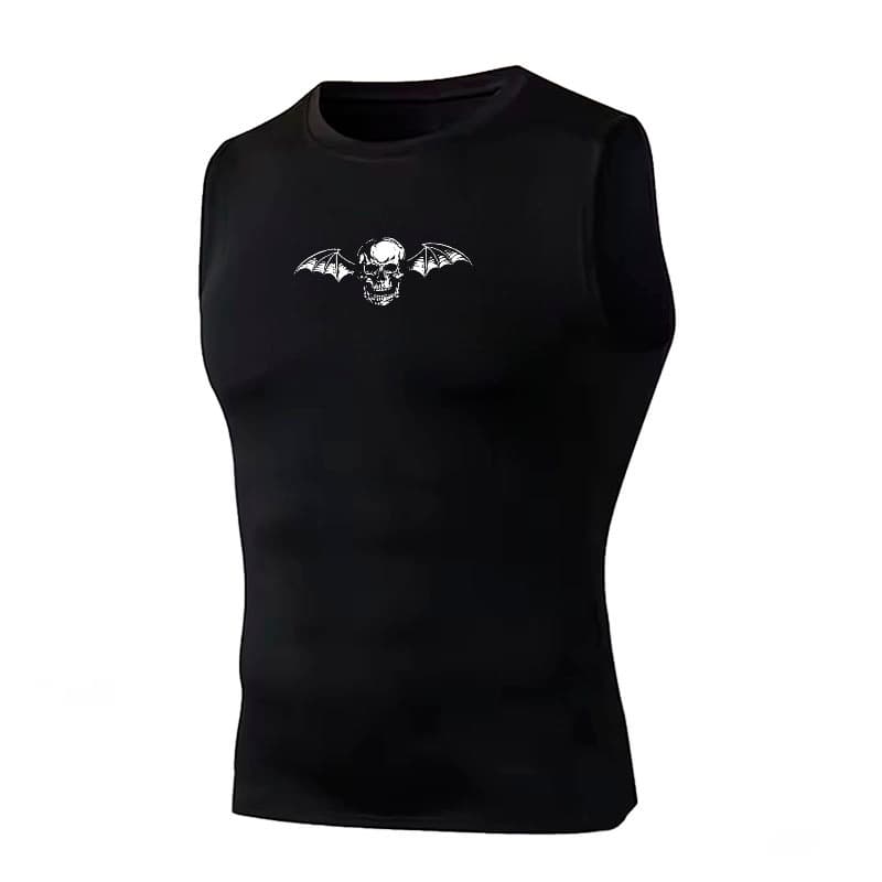 Camiseta Regata Compressão Academia Caveira Avenged Sevenfold Rock Arte