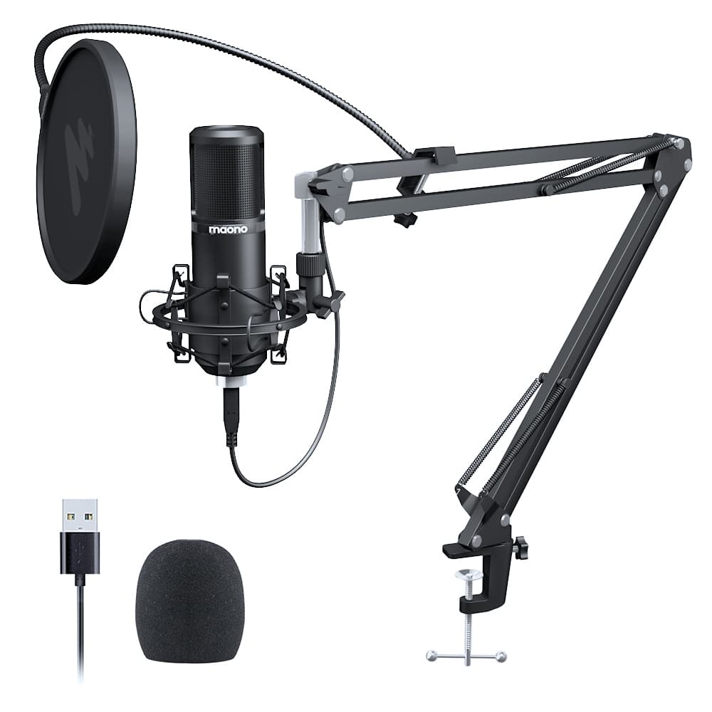 Kit de Microfone Condensador de Podcast USB AU-PM420