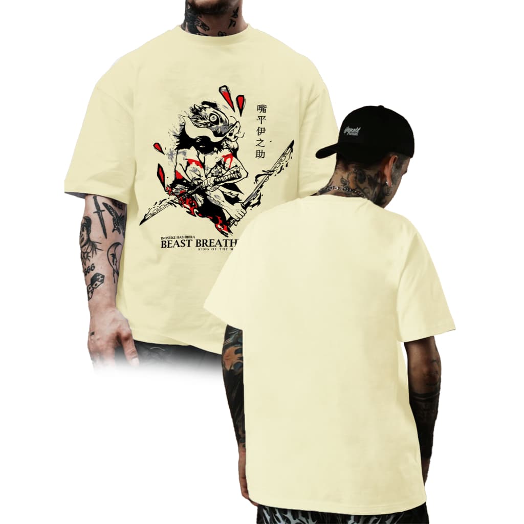 Camiseta Over Beast Breathing Confortavel 100% Algodão Confortavel Unissex Tecido Leve