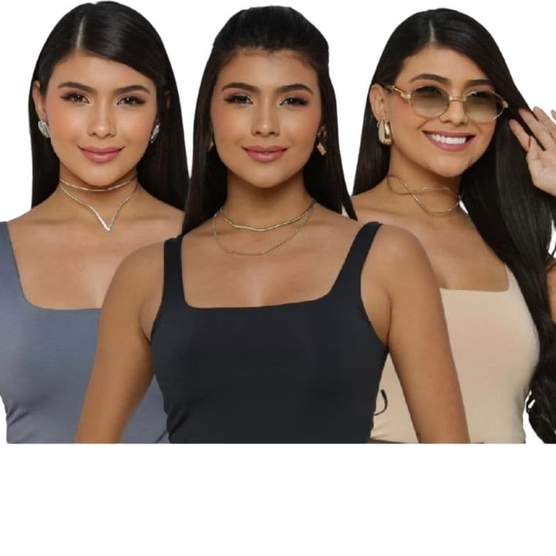 kit com 3 body,regata,alça larga,confeccionado em suplex,com forro,casual,elegancia e conforto