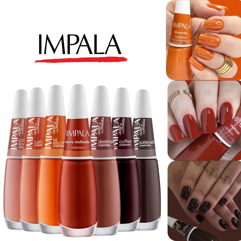Esmaltes Impala Tons Laranjas, Terrosos Esmaltes Atacado Efeito Cremoso