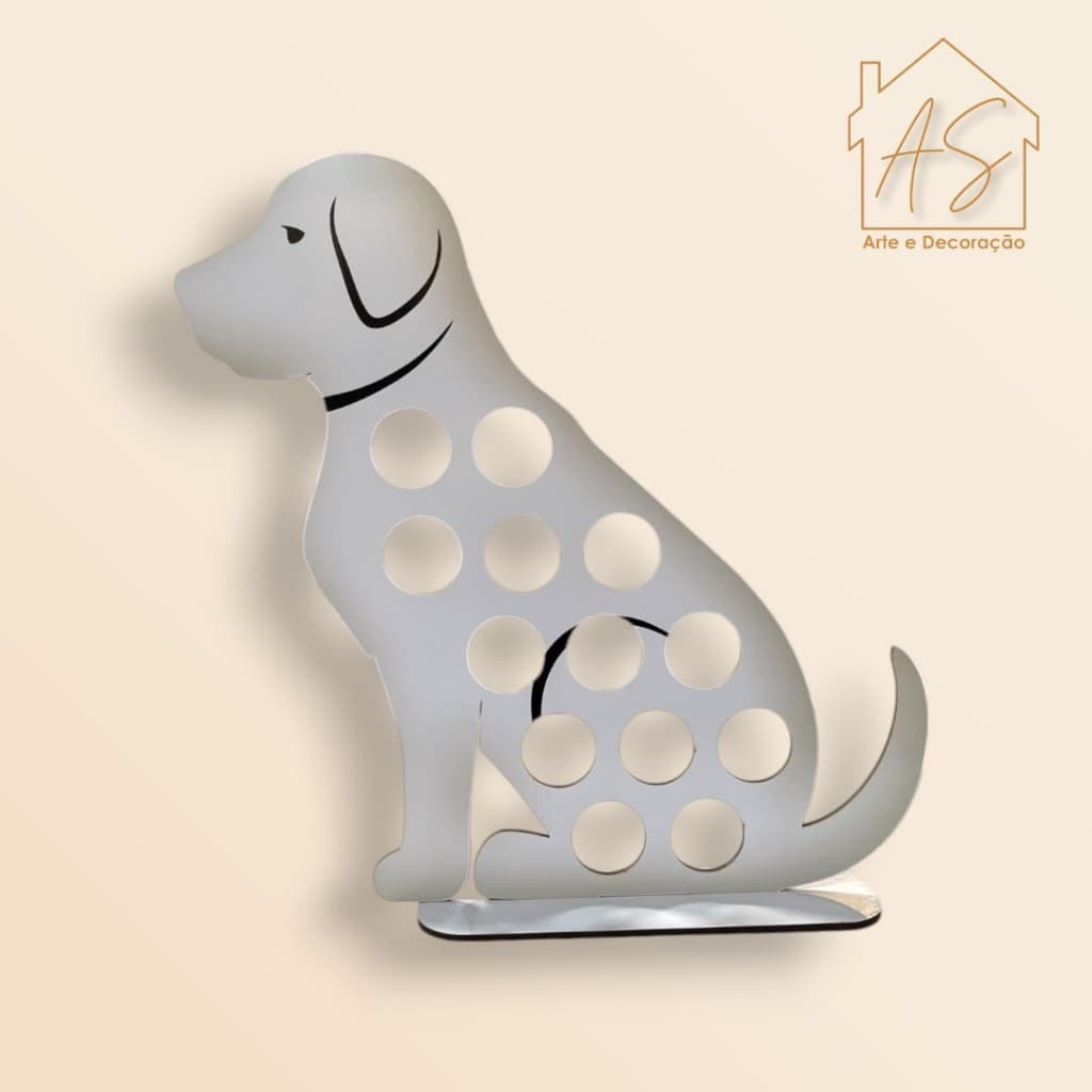 Porta Cápsulas de Café Formato Cachorro – MDF com Base