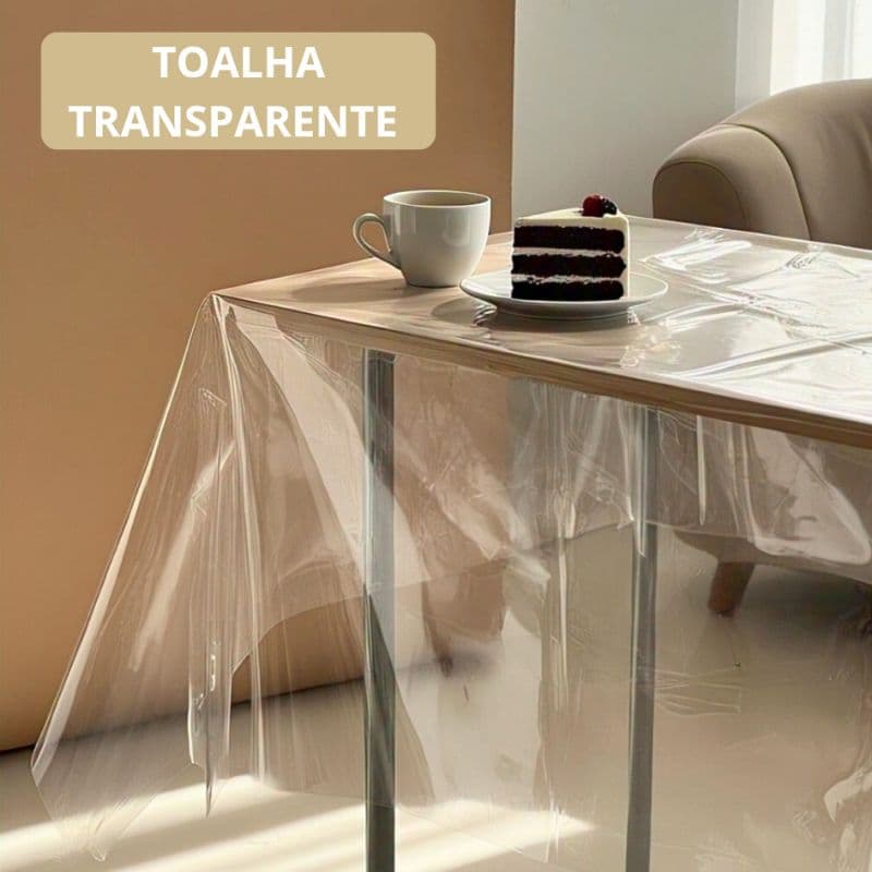 Toalha de Mesa Transparente Cristal Proteção Impermeavel Mesas Retangulares e Redondas