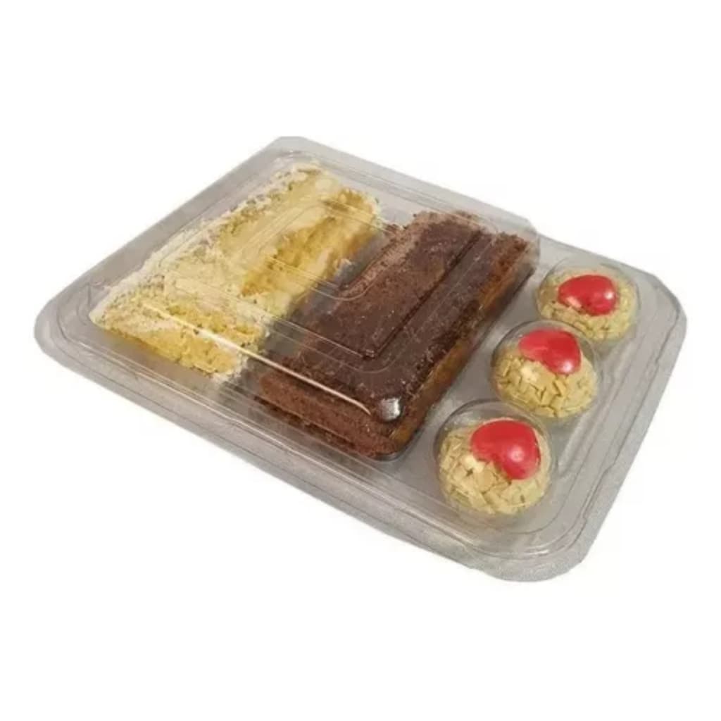 Embalagem Kit Festa 2 Fatias De Bolo 3 Docinhos Dueto 40 ou 50un