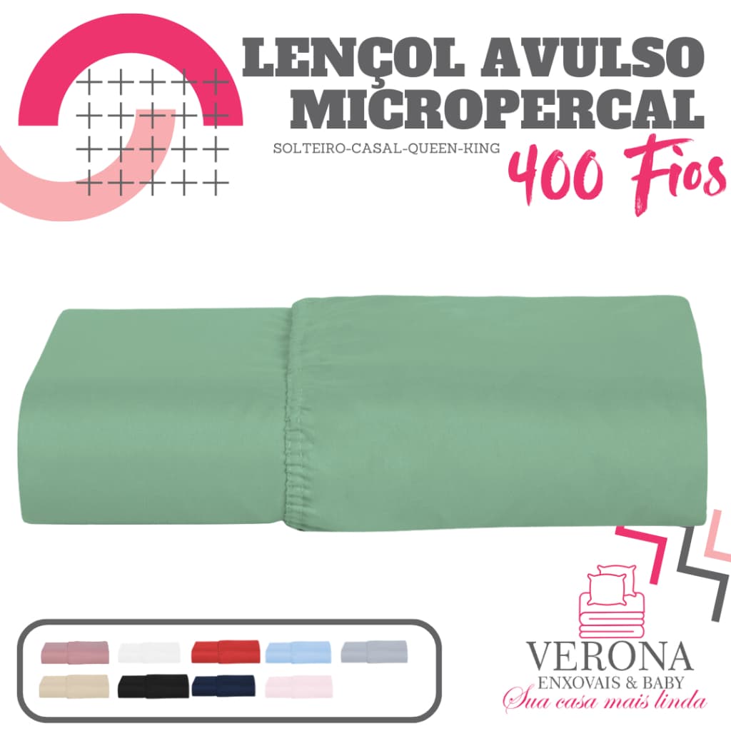 Lençol com Elástico Avulso Solteiro Casal Queen Micropercal 400 Fios Acetinado Toque Macio - NOVIDADE