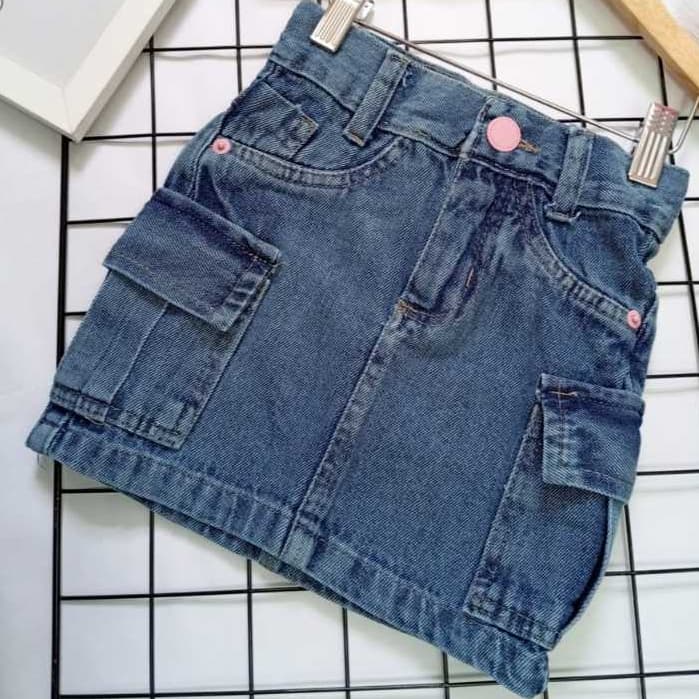 Saia Cargo Jeans Infantil e Juvenil