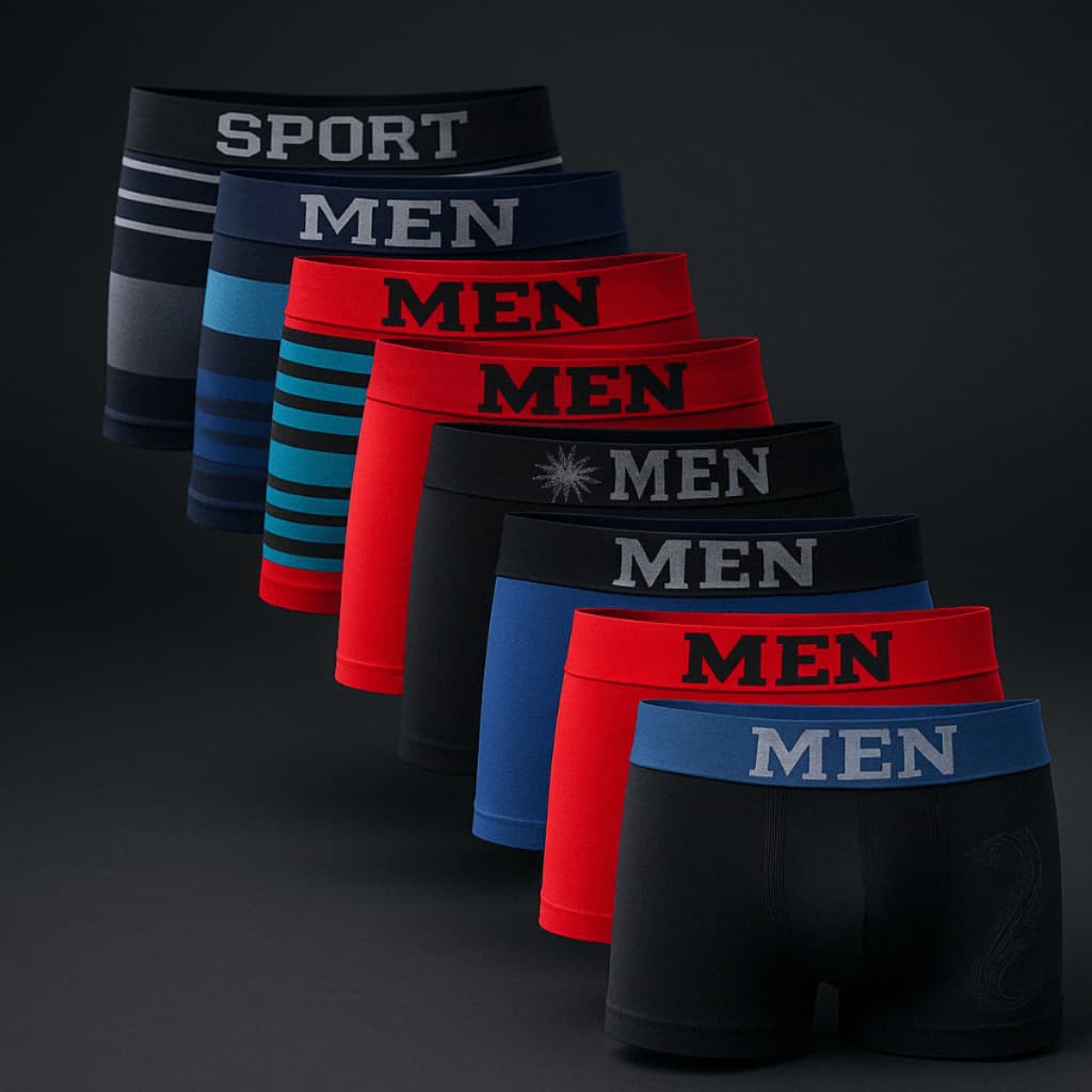 Kit 10 Unidades de  Cueca Boxer Masculino Sem Costura Adulto Premium