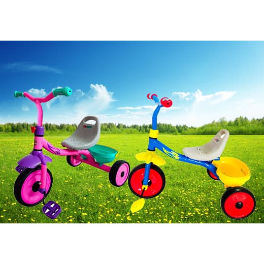 Triciclo Infantil com Pedal Rosa/Azul Triciclo 3 Rodas Velotrol