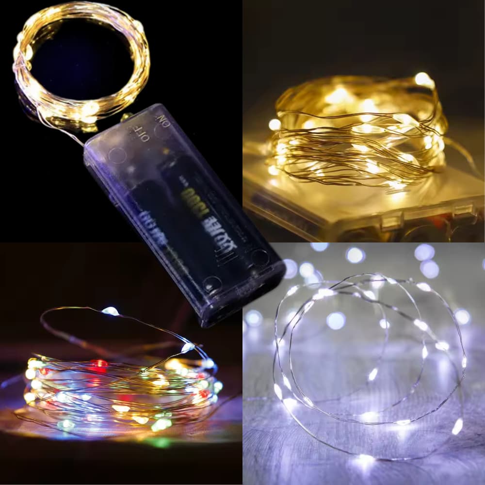 Cordão De Luz 2mts Fio De Fad Led Decoração Artesanato Branco Quente Branco Frio Colorido