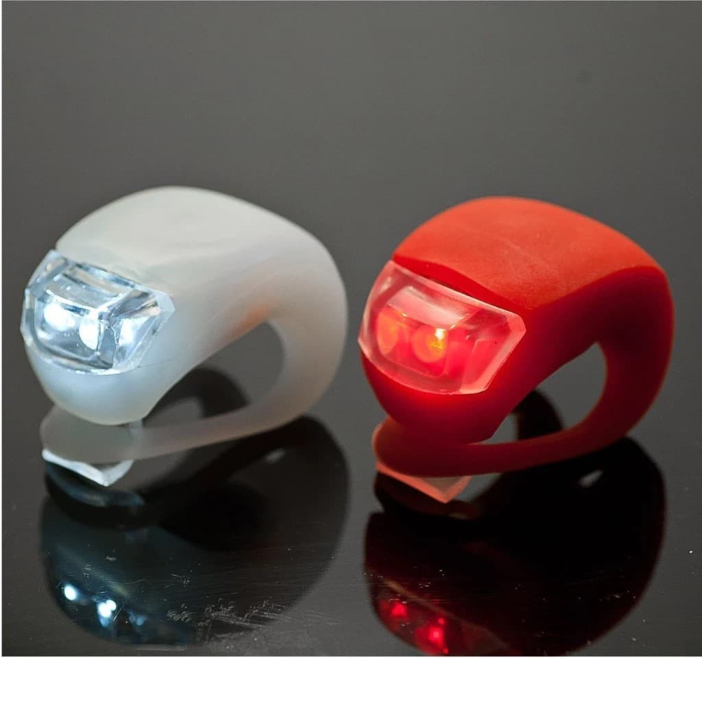 kit  2 Lanternas Sinalizadoras De Segurança Para Bike bicicleta Dianteiro Traseiro Modelo Sapinho Led