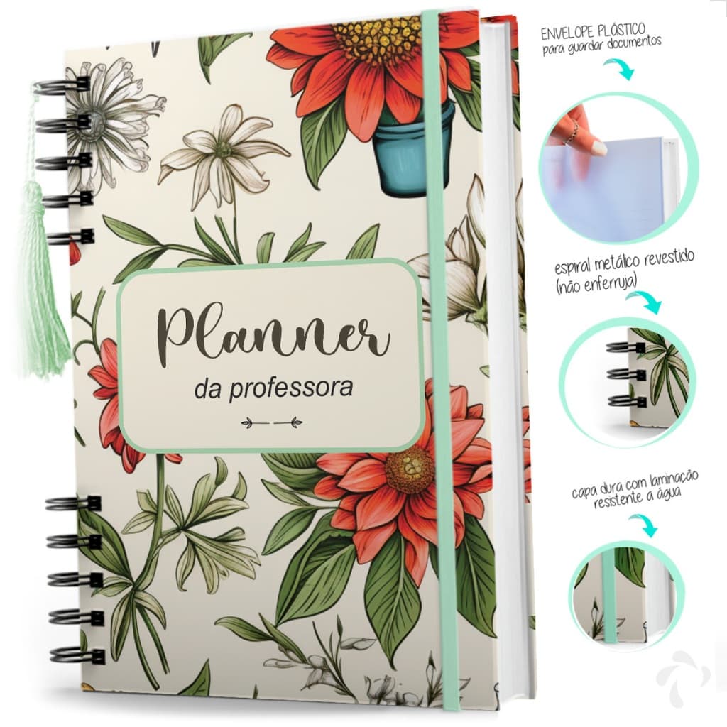 Planner Agenda do Professor Caderno P Planejamento Escolar