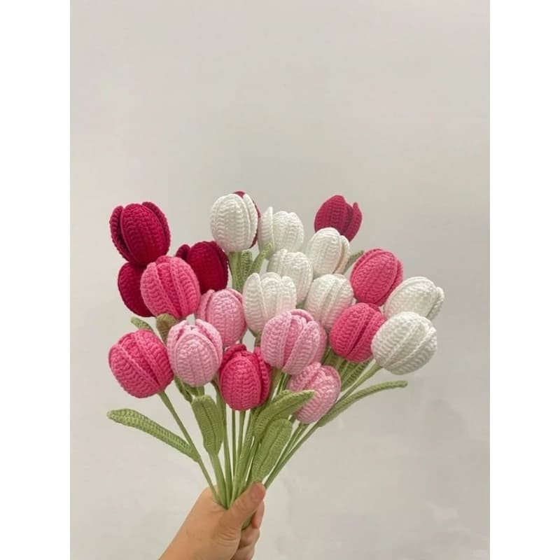 Tulipas em Crochê - Flores para Buquês - Artesanais - Versão com Pétalas