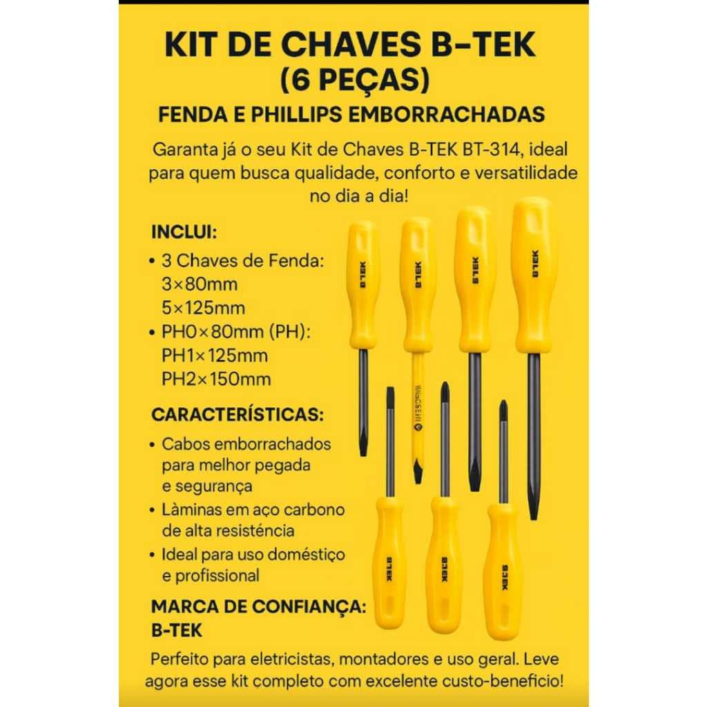 ferramenta kit chave Philips uso geral elétrica emborrachado
