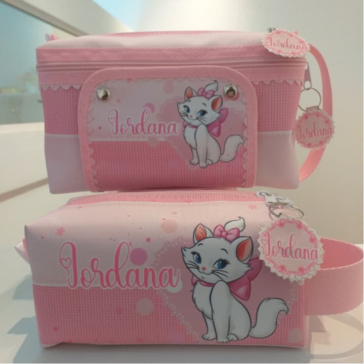 Kit Nécessaire Porta Lenço/Fraldas e Nécessaire Box - Personalizado com nome do Bebê
