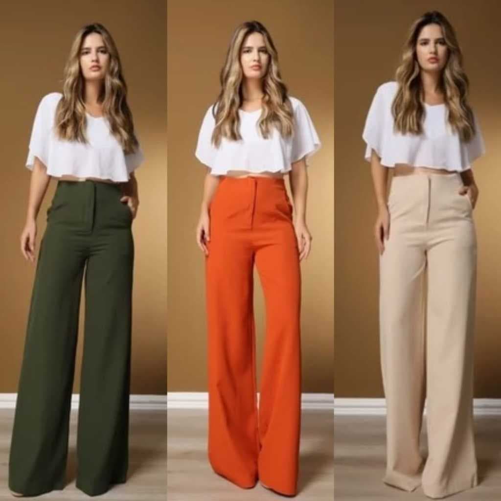 Calça Alfaiataria moda feminina Pantalona Zara