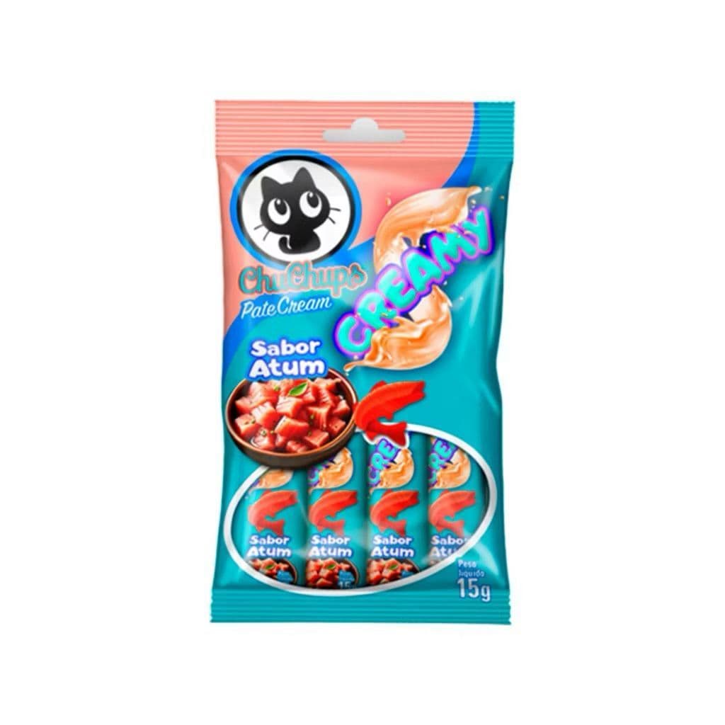Chuchups Creamy Petisco Para Gatos Gatex Sabor Atum Pacote com 4 unidades