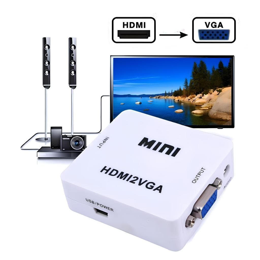 Adaptador Conversor de Video HDMI Para VGA Mini HDMI2VGA 1080p Plug & Play