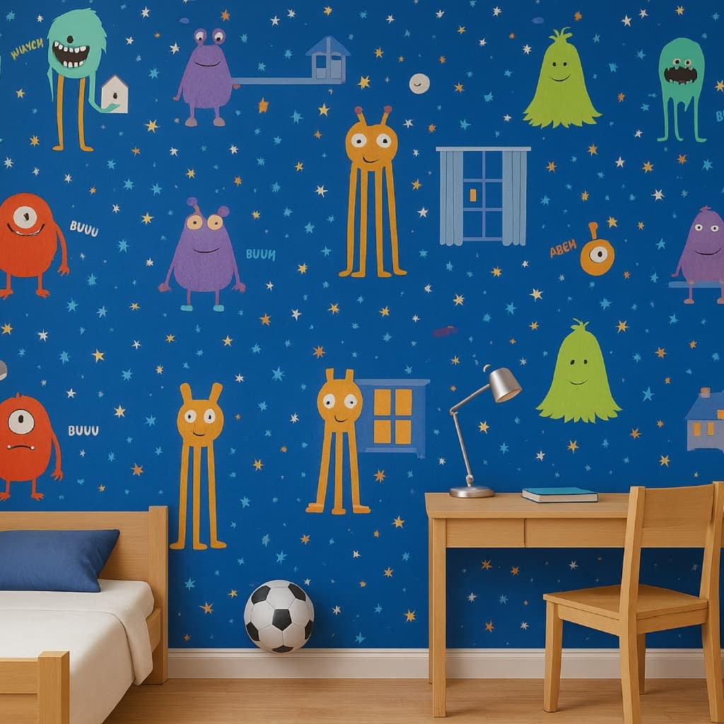 Papel de Parede 5m x 0,45cm Adesivo Menino Menina Infantil Quarto Sala Escritório Banheiro Cozinha