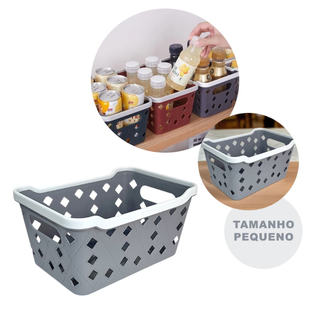 Cesto Organizador 2L com Alça Multiuso - Cesto Pequeno 18x12,5x9,5cm - 1 unidade