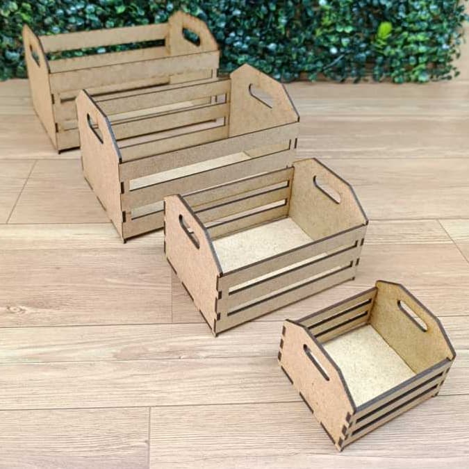 Caixotes em MDF Cru 3mm para lembrancinhas - Pacote com 5 unidades